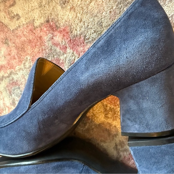 Naturalizer Dany Block Heel Pumps blue suede size 9W - Picture 4 of 12